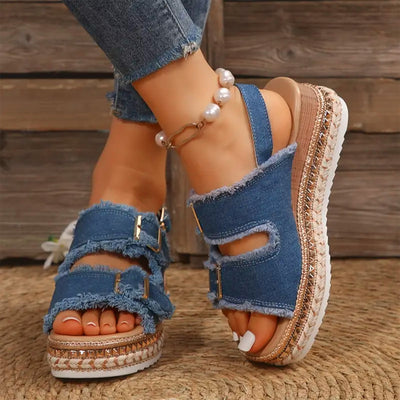 Alia - Calça Jeans Casual Wedge