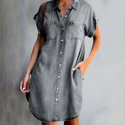 Clara™ | Vestido camisa casual com fecho de botão