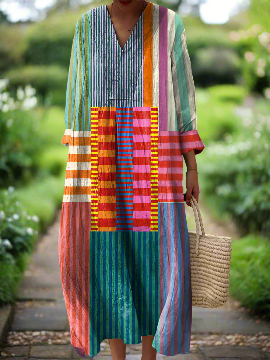 Lia™ | Vestido de Arte Geométrica Atemporal