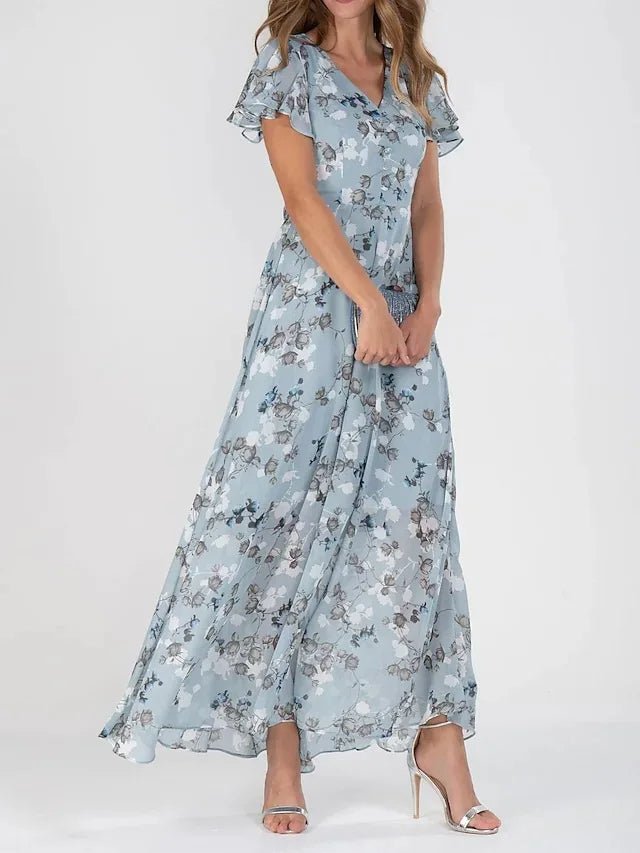 ELETTRA™ | VESTIDO LONGO FLORAL PARA OCASIÕES ELEGANTES