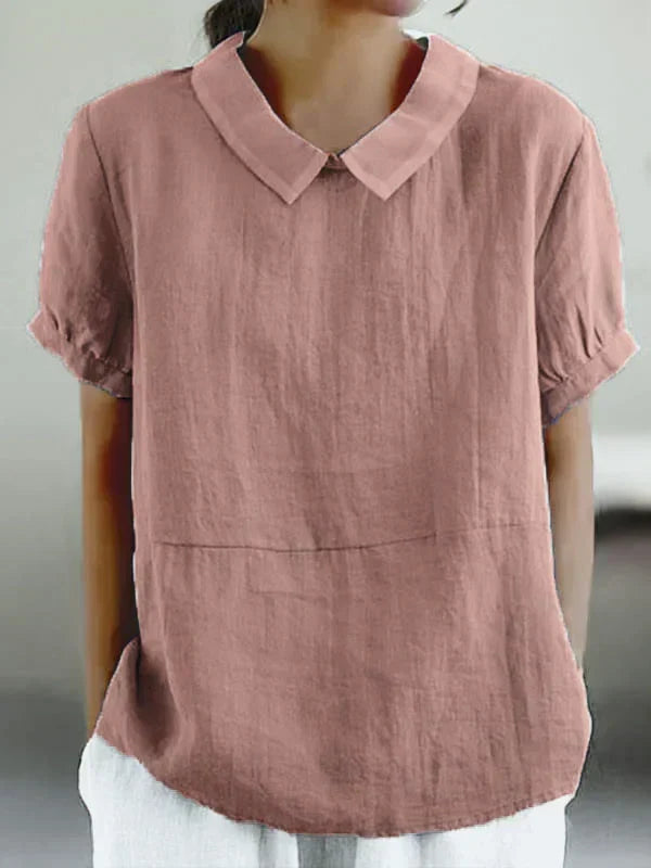 Chloe - camisa casual solta de cor sólida