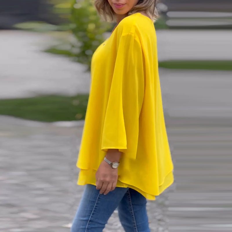 Margot | Blusa de chiffon com zíper