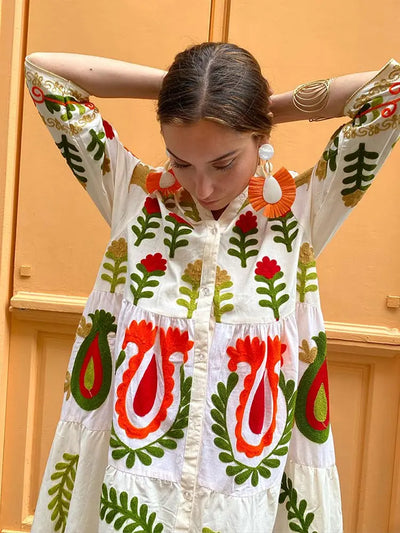 Bonita | Vestido estampado colorido e único
