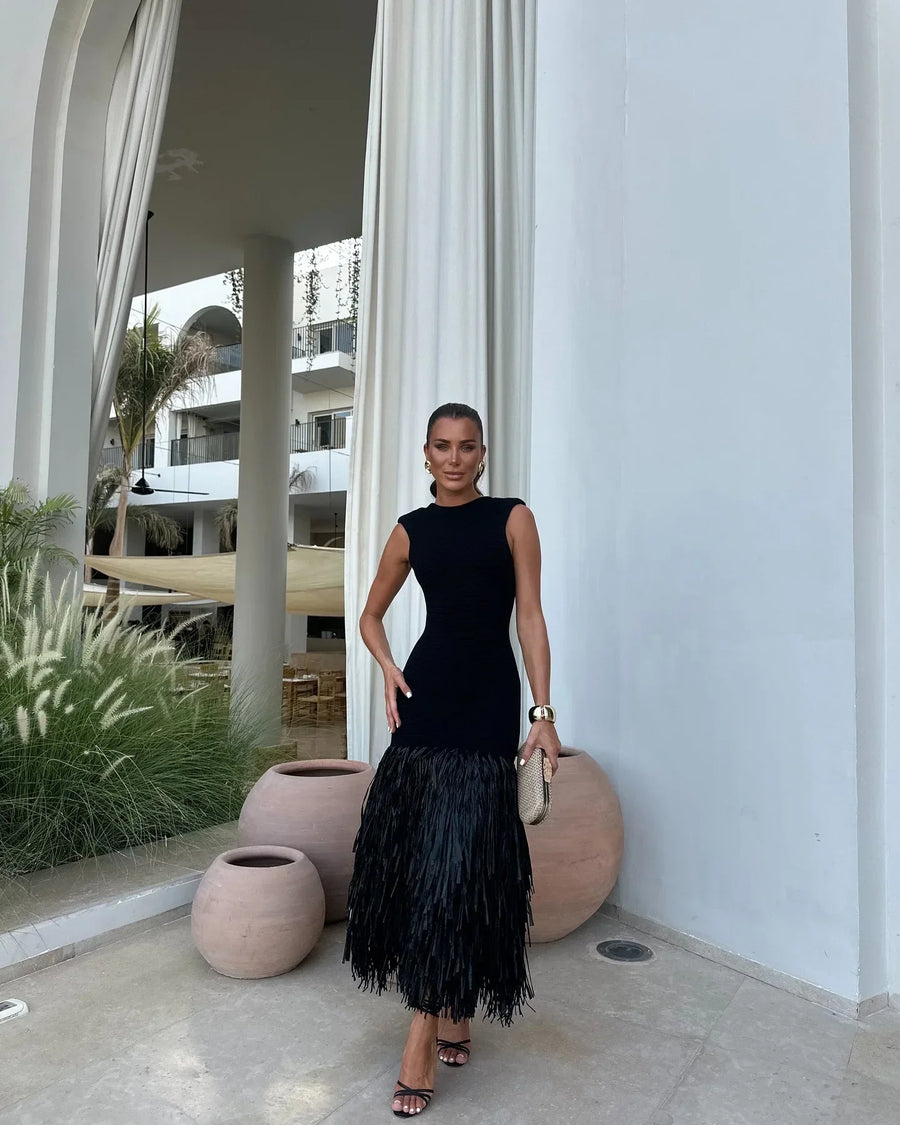 Ana | Vestido longo com franjas