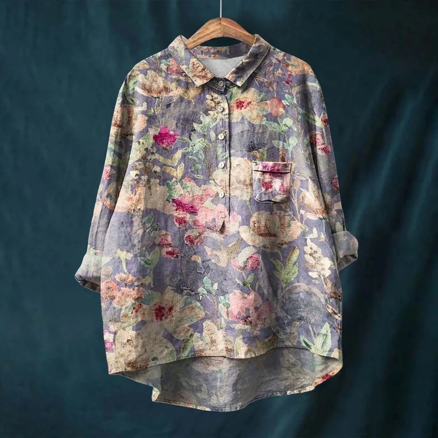 Mariangela™ | CAMISA FLORAL SOLTA PARA FICAR CONFORTÁVEL