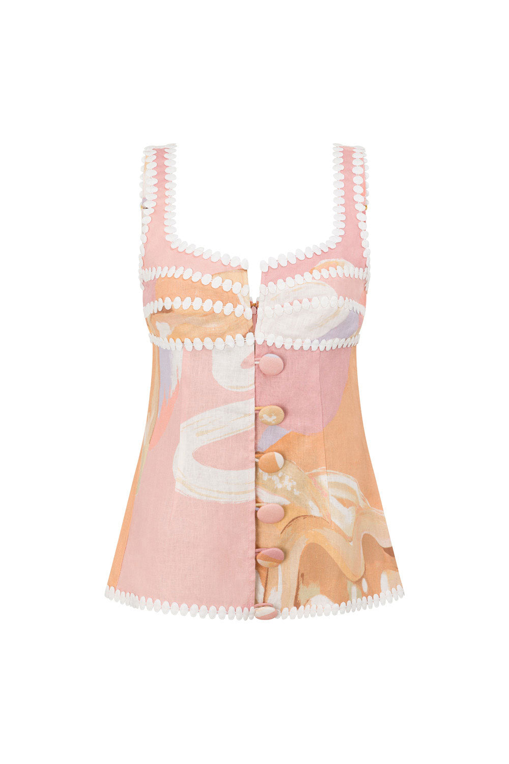 Blusa de verão com botões e estampa exclusiva – estilo europeu