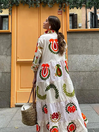 Bonita | Vestido estampado colorido e único