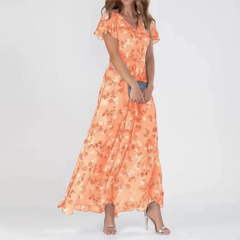 ELETTRA™ | VESTIDO LONGO FLORAL PARA OCASIÕES ELEGANTES