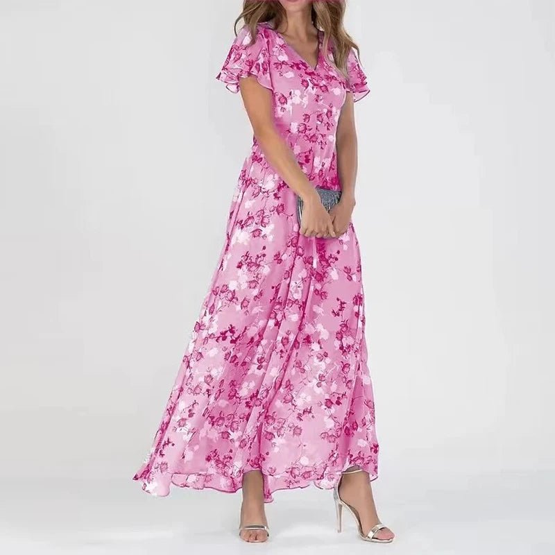 ELETTRA™ | VESTIDO LONGO FLORAL PARA OCASIÕES ELEGANTES