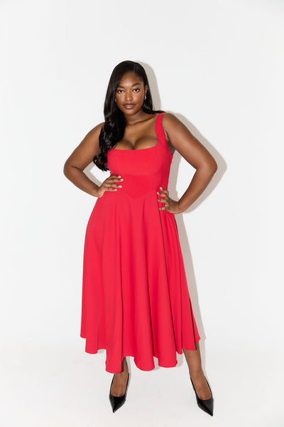 Amelia™ | Vestido midi fluido e atemporal