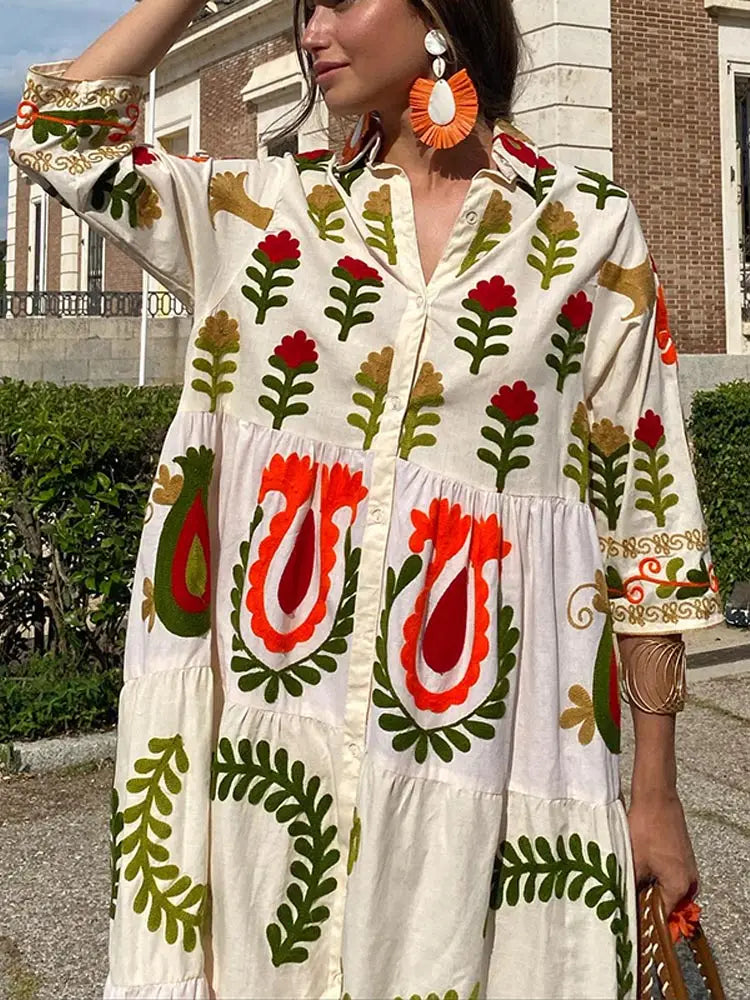 Bonita | Vestido estampado colorido e único