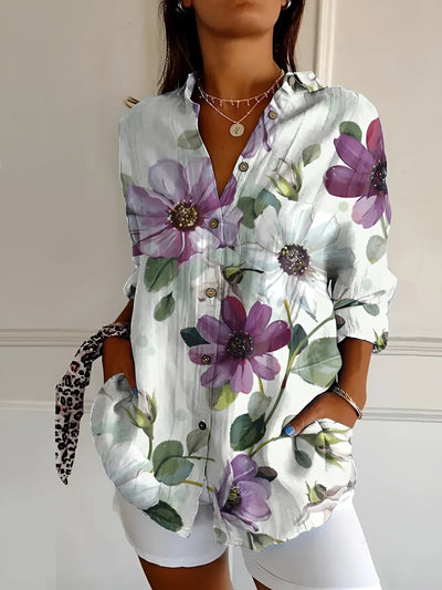 Roberta™ | CAMISA FLORAL RELAX FIT PERFEITA PARA TODAS AS OCASIÕES